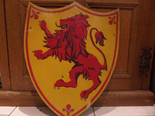 Antique Wooden Lner Royal Arms of Scotland Shield Flag Bearer