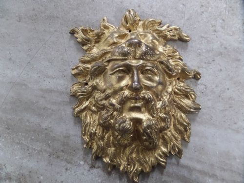 Antique 19th Century Bronze Empire Mounts Lion Head