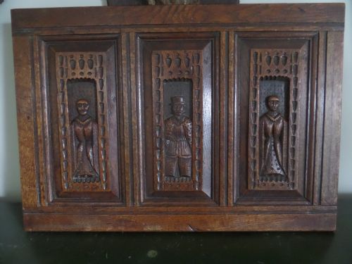 A Gorgeous Antique Carved Oak Unusual Panel