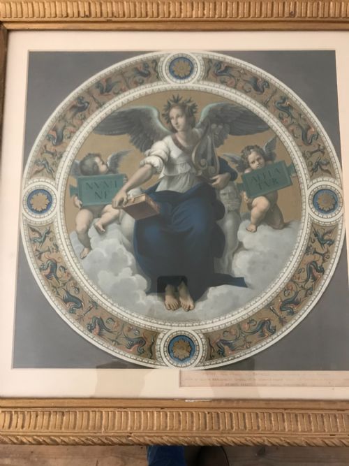 Antique Arundel Society Chromolithograph Fresco by Raffaelle Poetry
