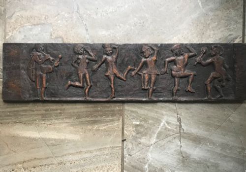 17th Century Carved Oak Jester Dancing Panel