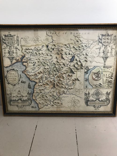 17th Century Map of Wales Merionethshire John Speed Double Sided