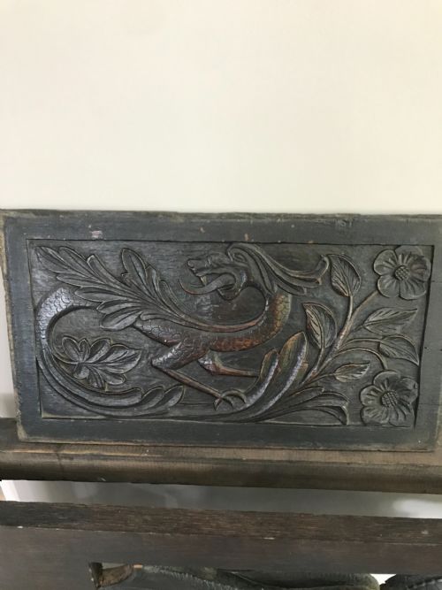 18th Century Welsh  Carved Oak Dragon Panel