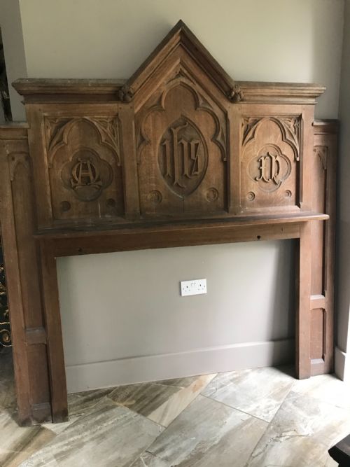 19th Century Carved Oak Gothic Revival Arts and Crafts 

Altar Bed