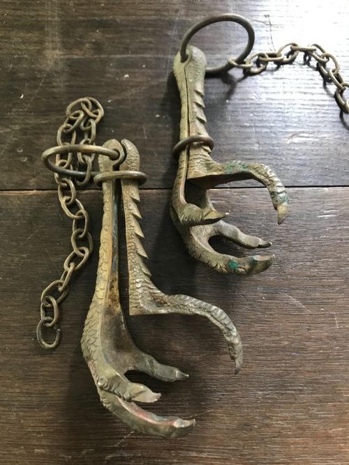 Victorian Bronze Lifesize Hanging Butchers Eagle Claws Taxidermy