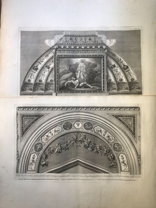 Giovanni Ottaviani 18th Century Engraving Rafaele Loggie Angels