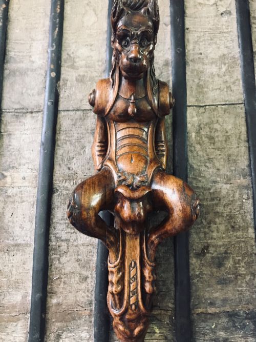 Rare Luigi Frullini Carved Walnut 19th Century Italian Devil