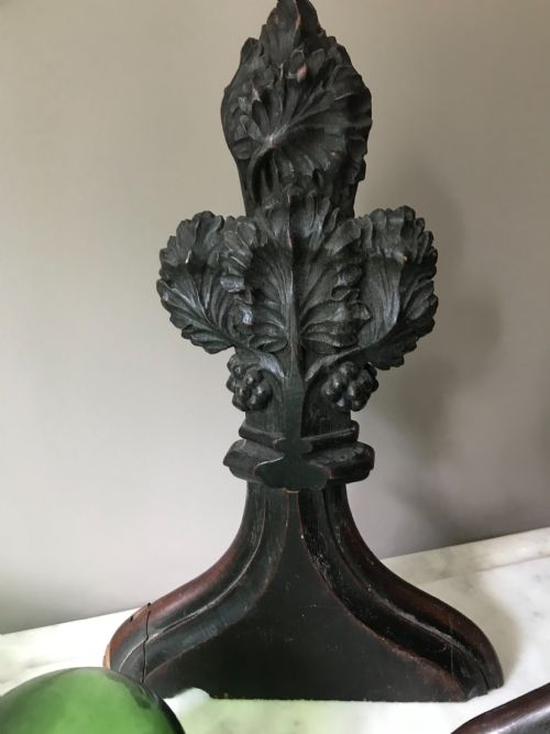 19th Century Carved Oak Poppy Head Church Pew Panel