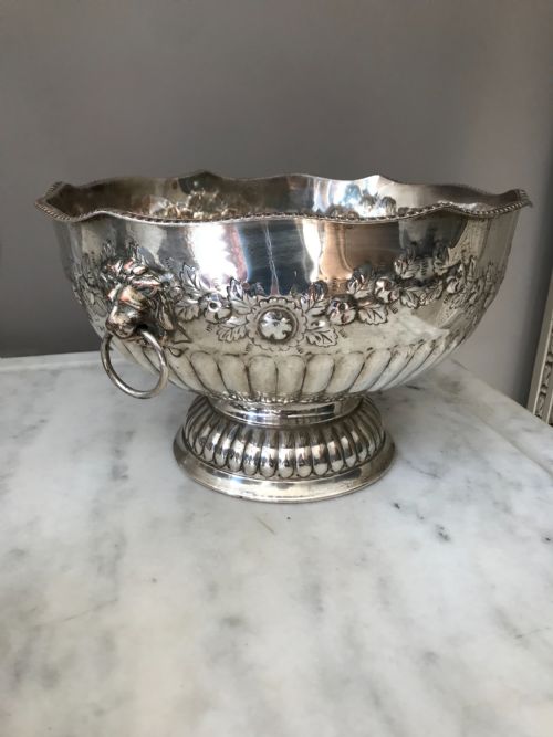 Large Victorian Silver Plated Punch Bowl