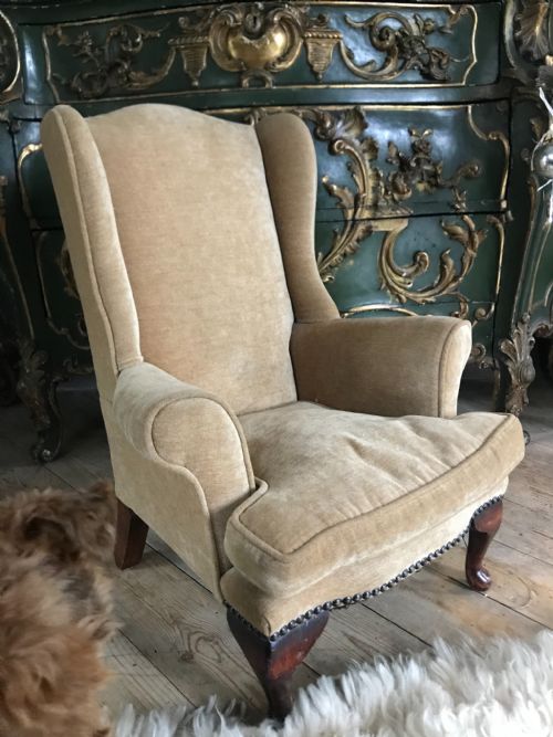 Antique Childs / Dolls Winged Back Armchair
