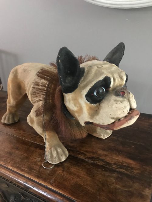 Antique French Papier Mache French Bulldog