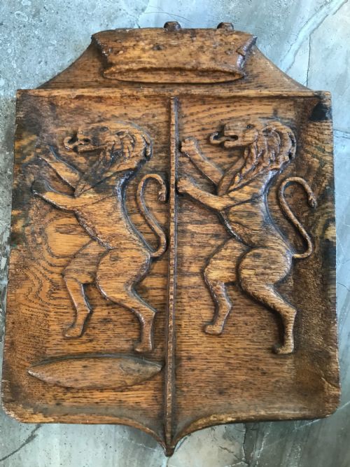 Carved Oak Heraldic Panel with Provenance