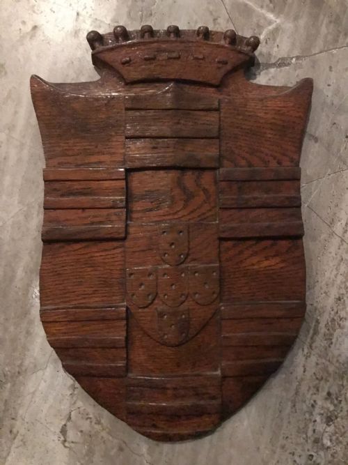 Antique Carved Oak Heraldic Panel with Provenance