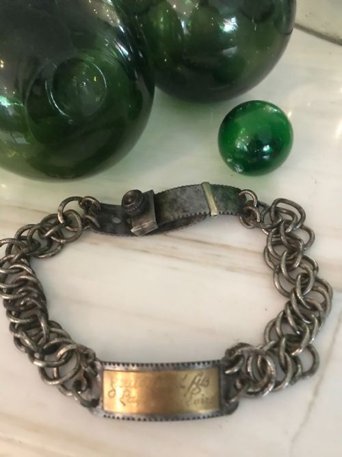 19th Century Antique Large French Nickel Plated Dog Collar