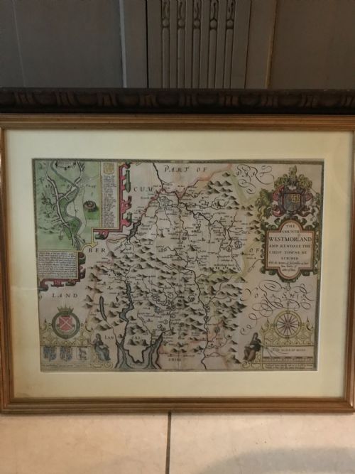 17th Century John Speed Map Westmorland and Kendale