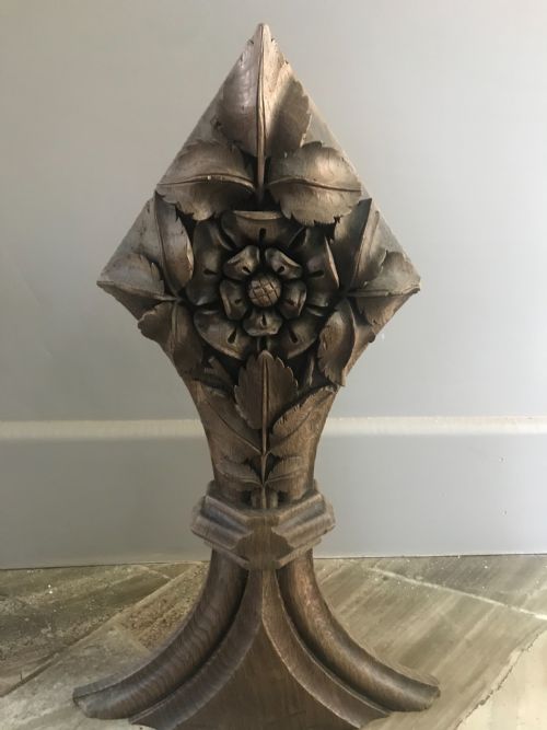 18th Century Carved Oak Tudor Rose Panel
