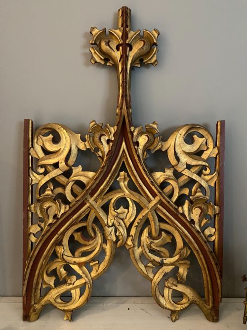 19th Century Gothic Revival Church Celtic Gilt Panel