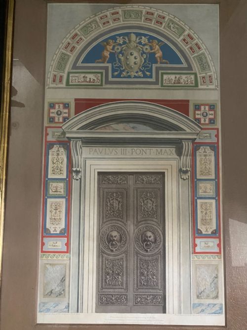 18th Century Engraving Giovanni Ottaviani Vatican Doorway