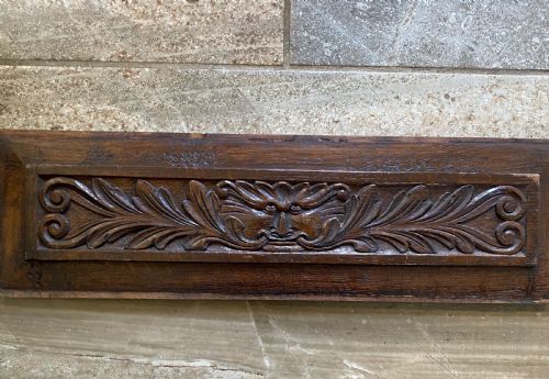 18th Century Carved Oak Green Man Panel