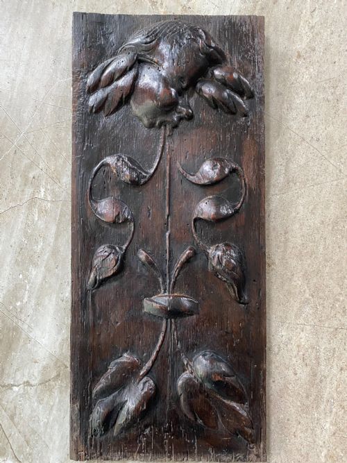 16th Century Carved Oak Angel Panel