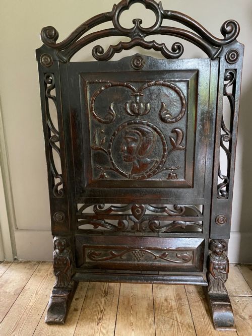 19th Carved Oak Screen Panel
