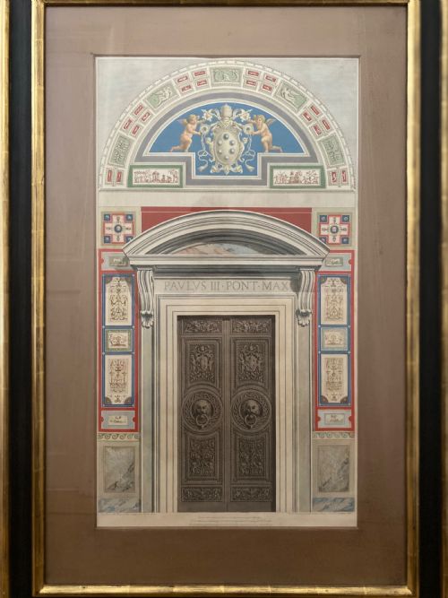 18th Century Engraving Doorway of the Vatican Savorelli & Camporesi