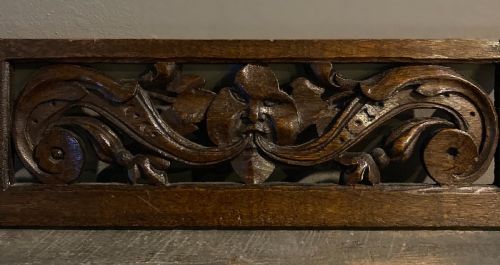 Period Oak Whimsical Pierced Carved Oak Panel