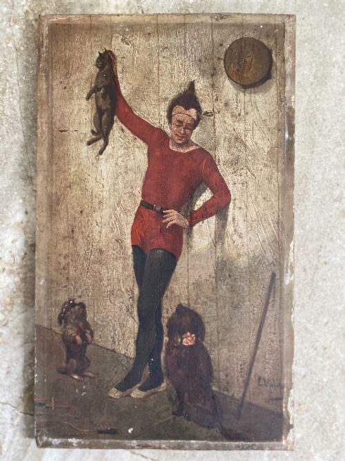 19th Century Alexander Jacques Chantron Oil Le Clown Painting