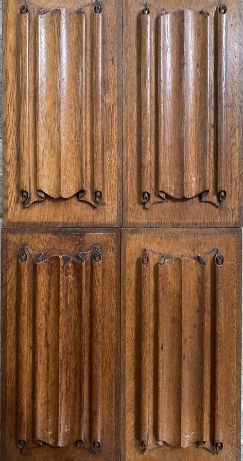 Carved Oak 19th Century Linenfold Panels