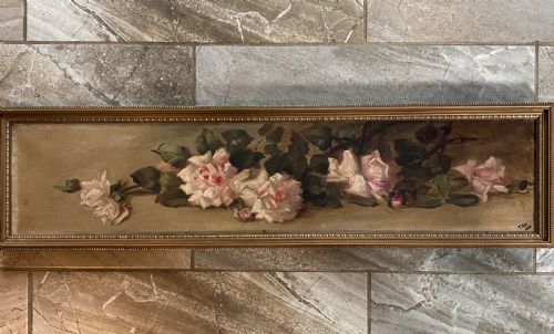 George IV Antique Oil Still Life Oil Painting Roses