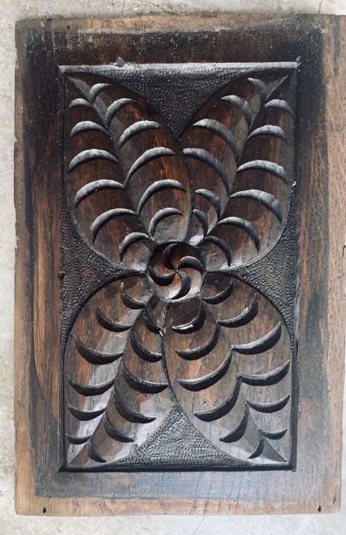 18th Century Carved Oak Floral Panel