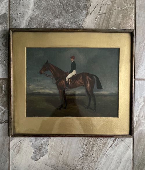 19th Century Oil Painting Grand National Winner Cloister Horse Racing