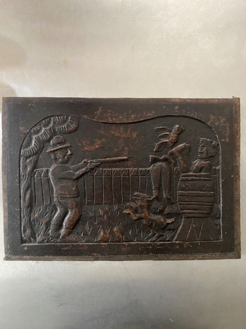 18th Century Carved Oak Humorous Hunting Panel