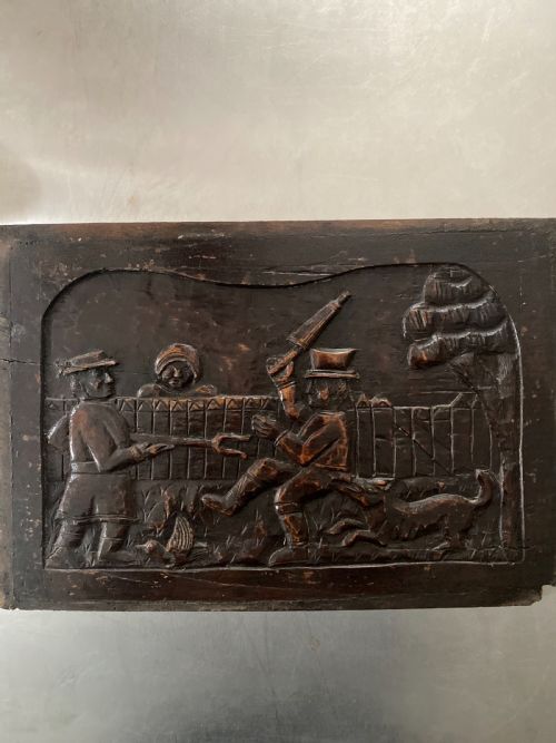18th Century Carved Oak Humorous Panel