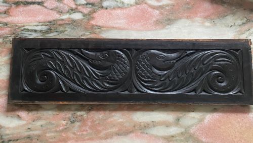 18th Century Carved Oak Dragon Panel.