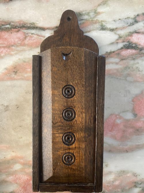 Georgian Carved Oak Welsh Witches Bullseye Candle Box