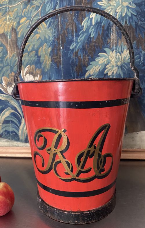 Rare 19th Century  Royal Academy of Arts Hand Painted Fire Bucket