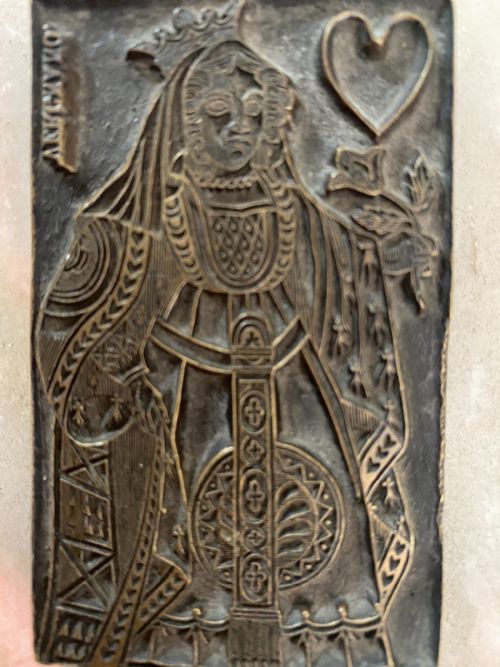 Rare Stefano Vergnano Bronze Tarot Card Printing Mould Queen of Wands