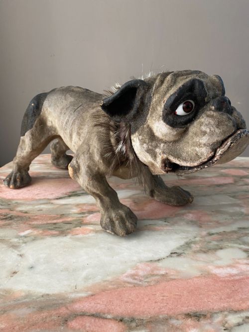 Rare 19th Century Roulette Et Decamps French Bulldog Automaton