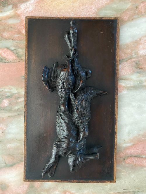 19th Century Carved Walnut Black Forest Hunting Panel