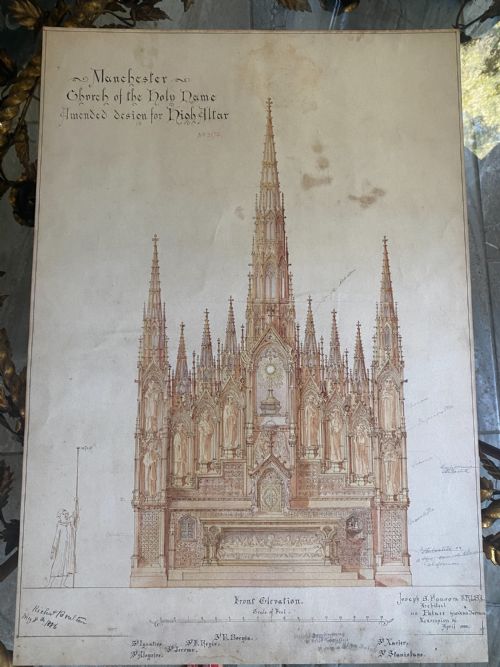 19th Century Gothic Altar Watercolour & Drawing Pugin J Hansom