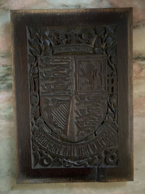 19th Century Heraldic Royal Carved Oak Panel Royal Standard 1838