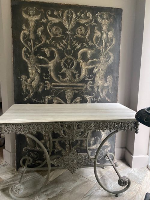 Antique French Patisserie Table with a Marble Top