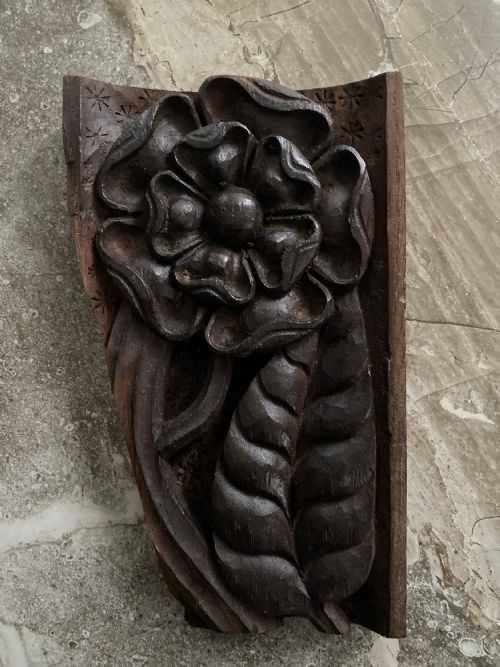 Period Carved Oak Ceiling Boss Tudor Rose
