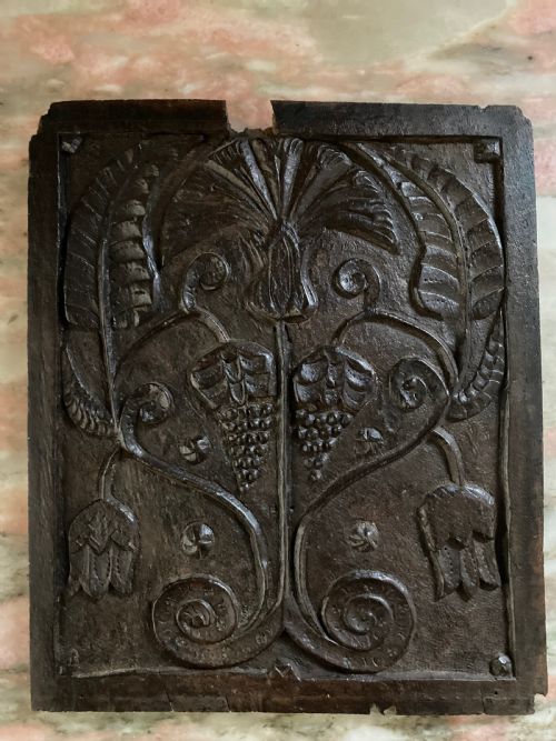 17th Century Carved Oak Floral Panel