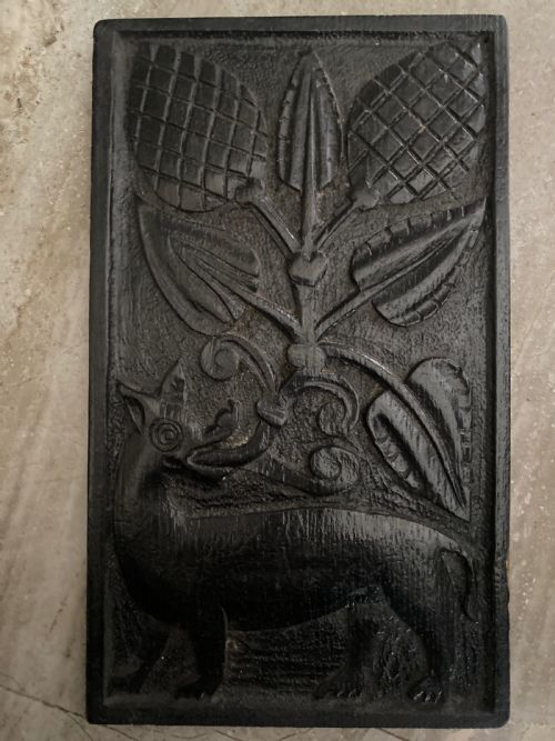 16th Century Carved Oak Mythical Beast Foliage Panel