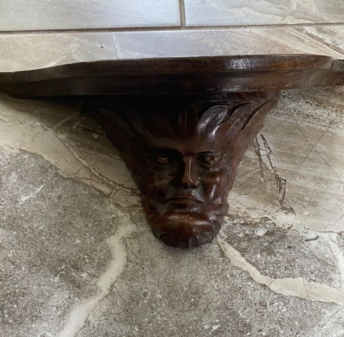 19th Century Carved Oak Misericord Green Man