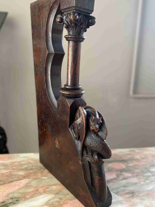 Georgian Gothic Carving of a Winged Dragon