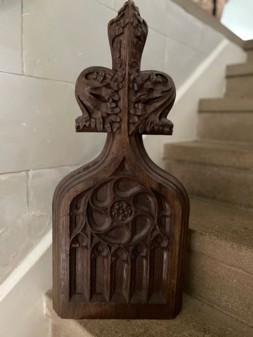 19th Century Gothic Church Pew End Panel