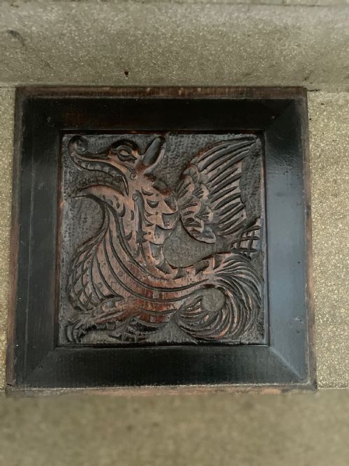 17th Century Carved Oak Winged Sea Horse Panel.